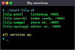 lily-post / lily-search / lily-image / lily-wysiwyg preview